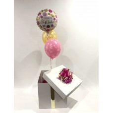 Happy Birthday Foil and 2 Happy Birthday Printed Latex Balloons in a Box